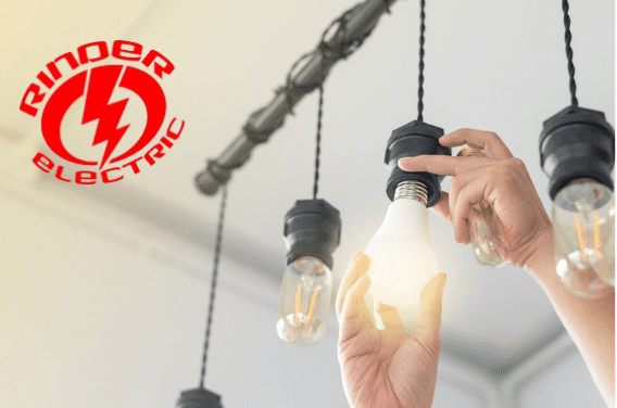 A person holding an electrical light bulb in their hand.