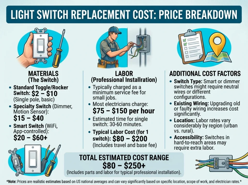Light Switch Replacement Cost Price Breakdown