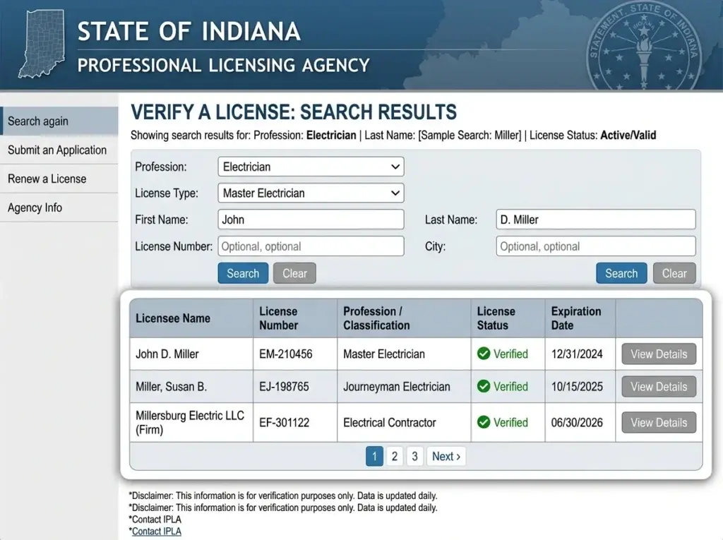 Understanding Indiana Professional Licensing Agency Electrician Search